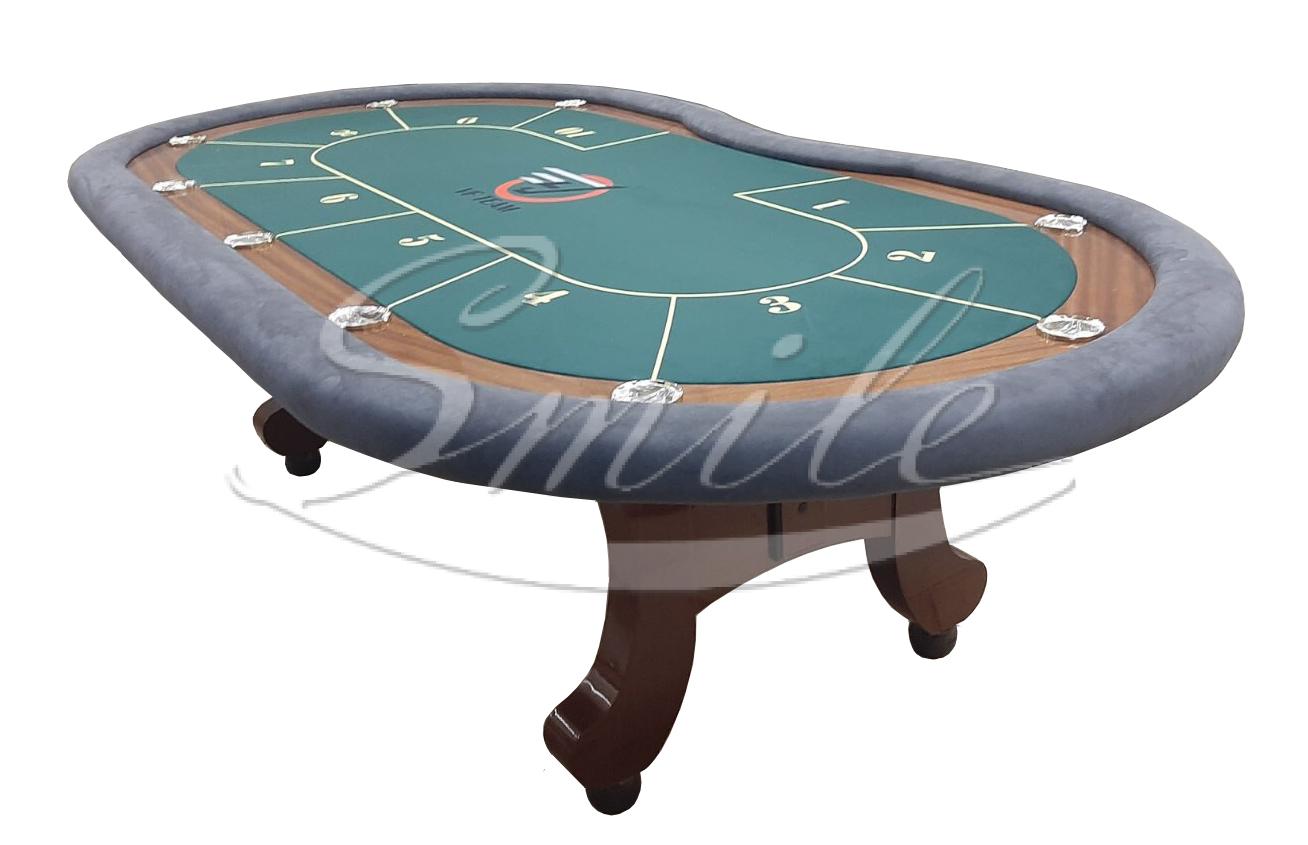 Стол для стад-покера "Люкс" на 10 игроков, с обкладом из алькантары